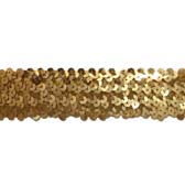 4 soros elasztikus flitterbortni, 4 cm széles - GOLD