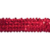 4 soros elasztikus flitterbortni, 4 cm széles - RED