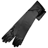 Satin gloves ds 212 - Black (Fekete)