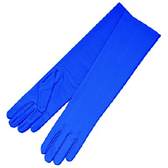 Könyék alatt érő matt szatén kesztyű - ROYAL BLUE