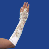 Lace patched fingerless gloves 9128 v/10bl - IVORY (Elefántcsontszínű) H3
