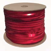 1 soros 6 mm elasztikus, metal fényű tányér flitter - RED
