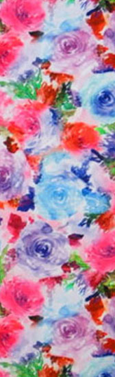 Virágmintás fürdőruha anyag - PINK/BLUE/PURPLE