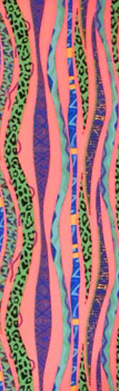 Nyomott mintás fürdőruha anyag - PINK/BLUE/GREEN