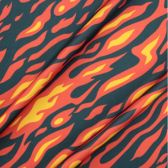 Láng mintás fürdőruha anyag - ORANGE/BLACK